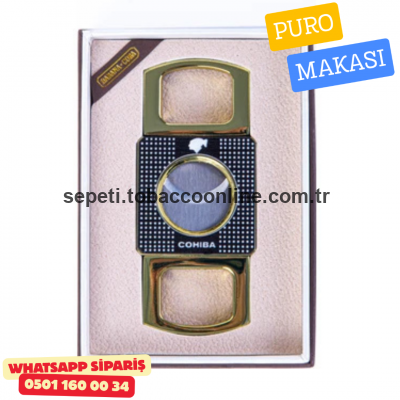 Cohiba Gold & Siyah Metal Puro Makası (Kesici)