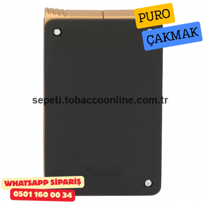 Caseti Duo Siyah / Altın Çift Jet + Soft Alevli Puro Çakmak