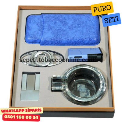 Parmida Beşli Gümüş Mavi Puro Seti