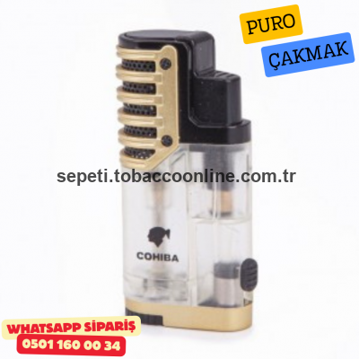 Cohiba 3 Torch Pürmüz Gold-Siyah Puro Çakmağı