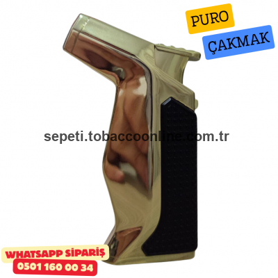 Gold Pistol Model Jet Flame Puro Çakmak