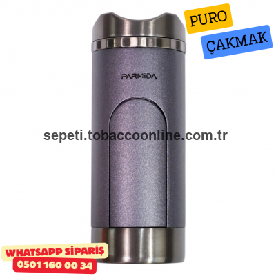 Parmida 3 Torch Pürmüz Gunmetal Masa Tipi Puro Çakmağı