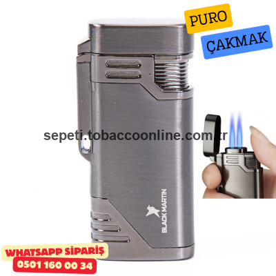 Black Martin Çift Torch Metal Puro Çakmak