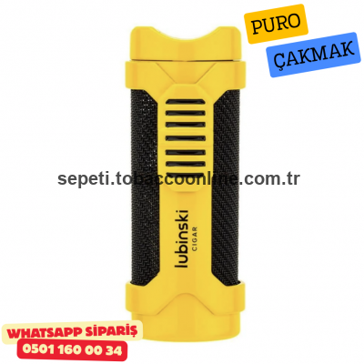 Lubinski 1li Torch Sarı Metal Puro Çakmağı